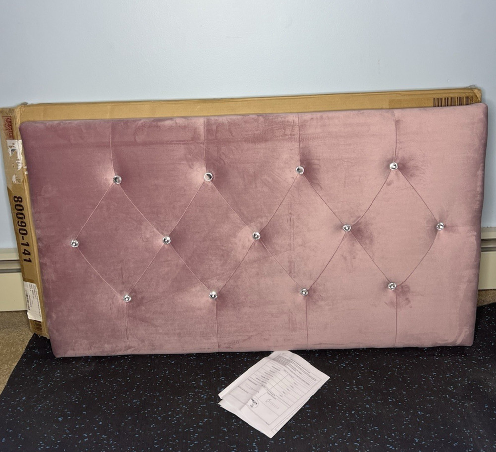 Concetta Twin Upholstered Panel Headboard Diamond Button Tufted Velvet - New