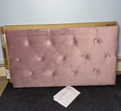 Concetta Twin Upholstered Panel Headboard Diamond Button Tufted Velvet – New