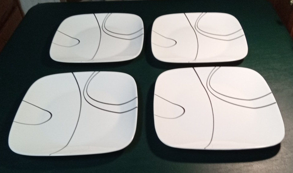 Corelle Simple Lines Square 10-1/2" Dinner Plates Set of 4 gallery