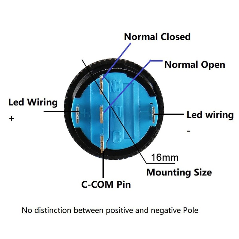 5/8" 16mm Momentary Push Button Switch Square Cap LED Lamp White Light DC 12V... gallery