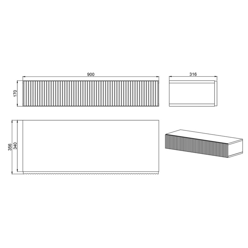 Console Table Veldio, 90 cm, White gallery