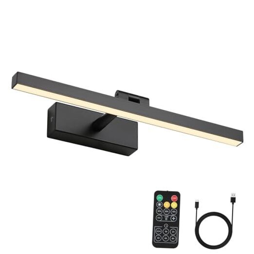 Wireless Picture Light Battery Operated Gallery Light with 15.35 inch Black gallery