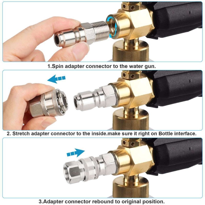 5000PSI Pressure Washer Quick Connect Fitting Stainless Steel 3/8" Hose Adapter gallery