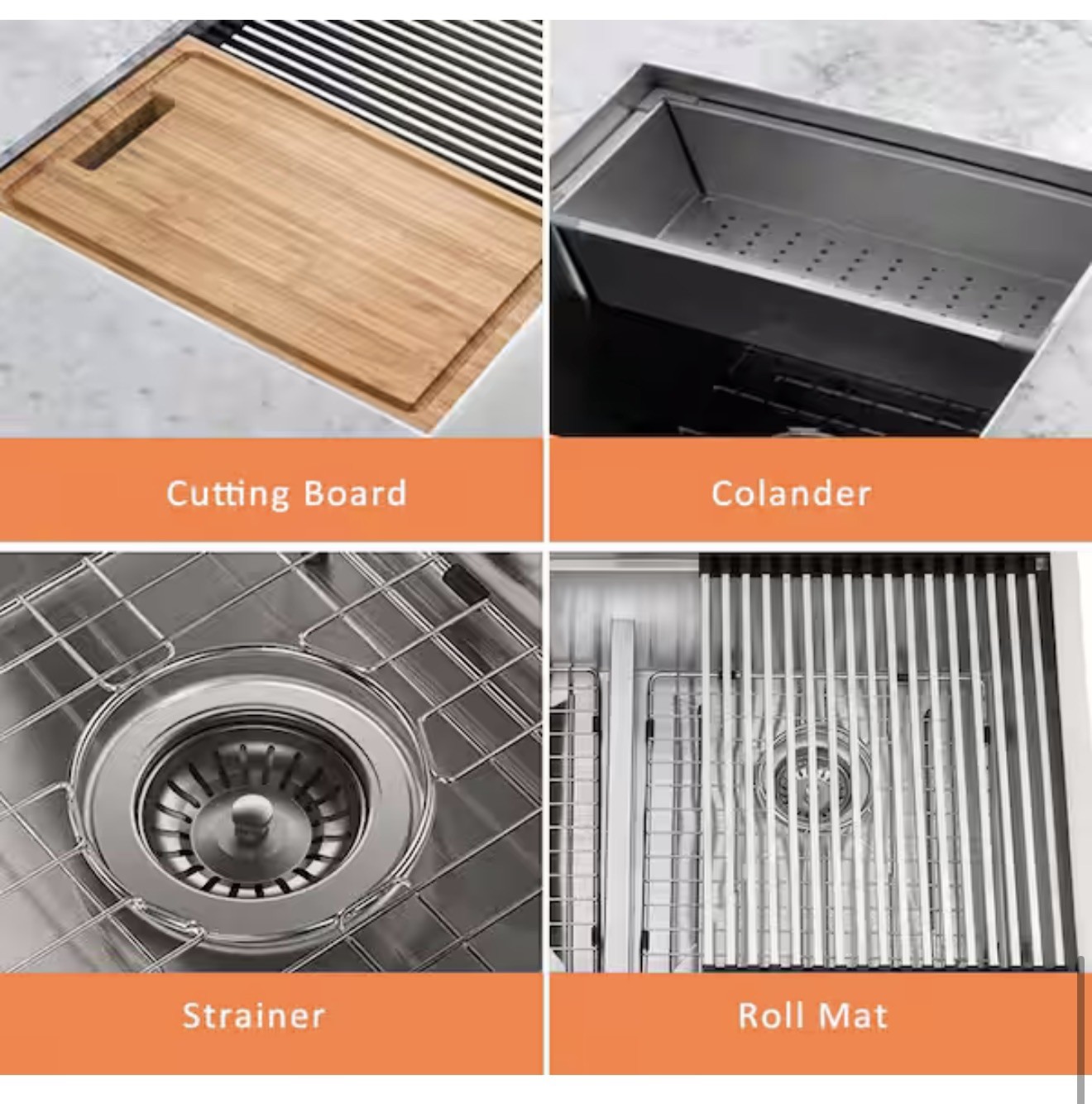 Glacier Bay Zero Radius 33in Undermount DoubleBowl Stainless Steel Sink & Faucet gallery