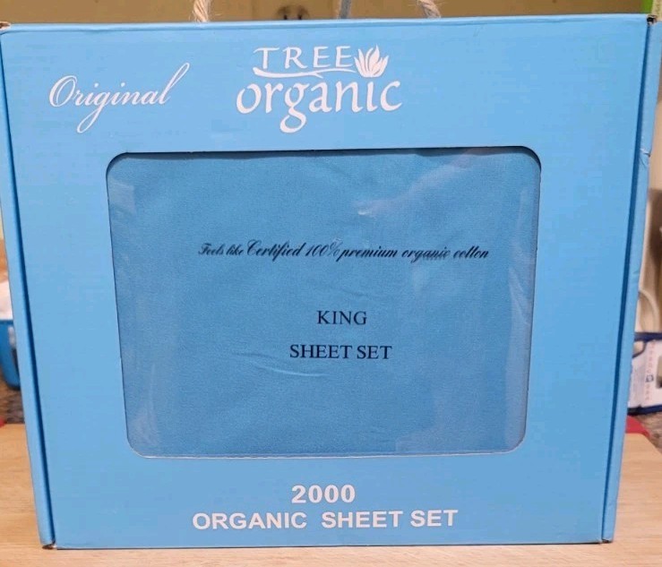 Tree Organic Brand King-sized Sheet Set In Blue 2000 Thread Count Organic Cotton gallery