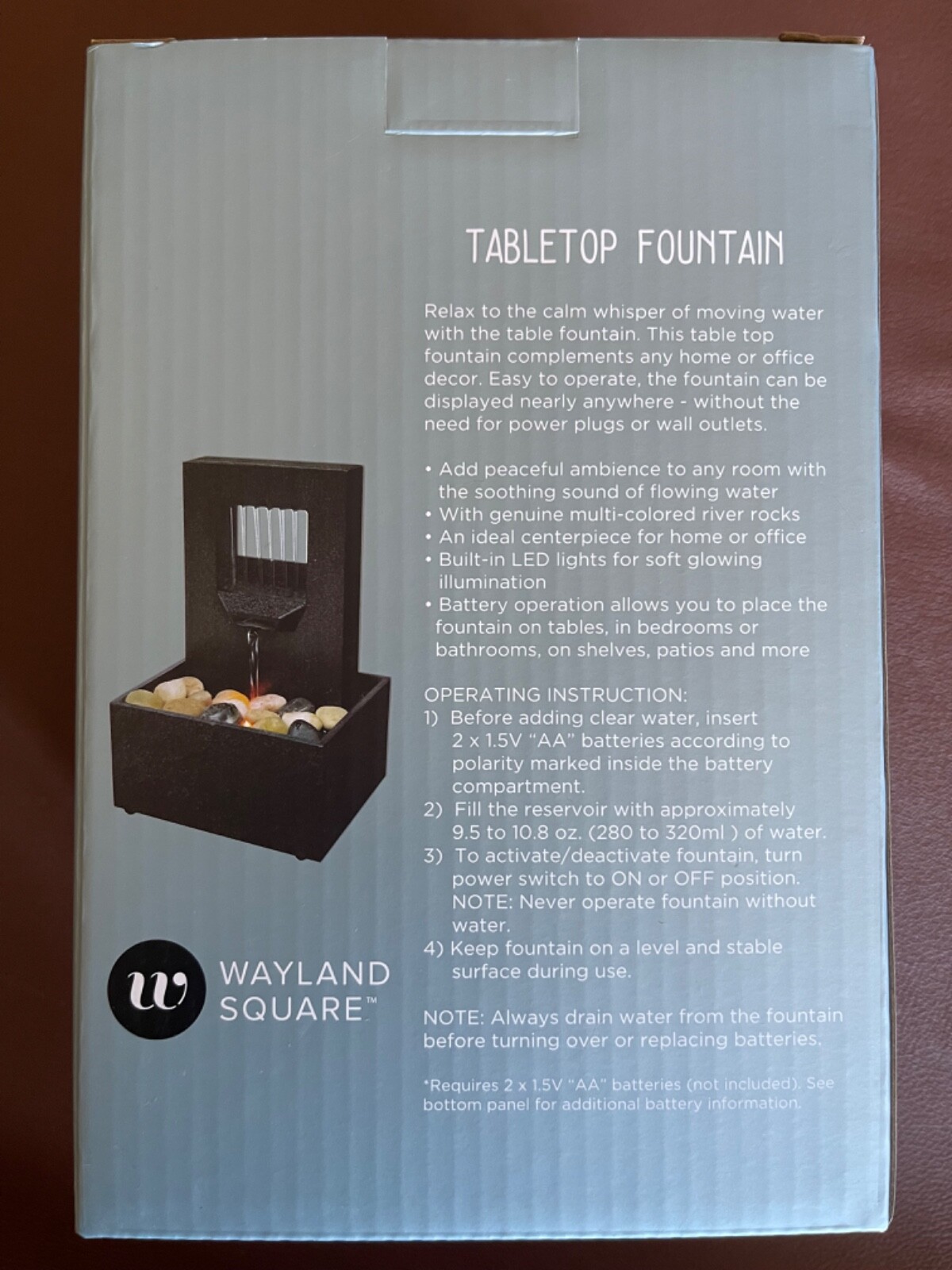 Wayland Square Tabletop Fountain Raining Spout gallery