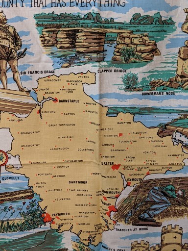 Devon The County That Has Everything Causeway Tea Towel Cotton Made In UK 29x19 gallery