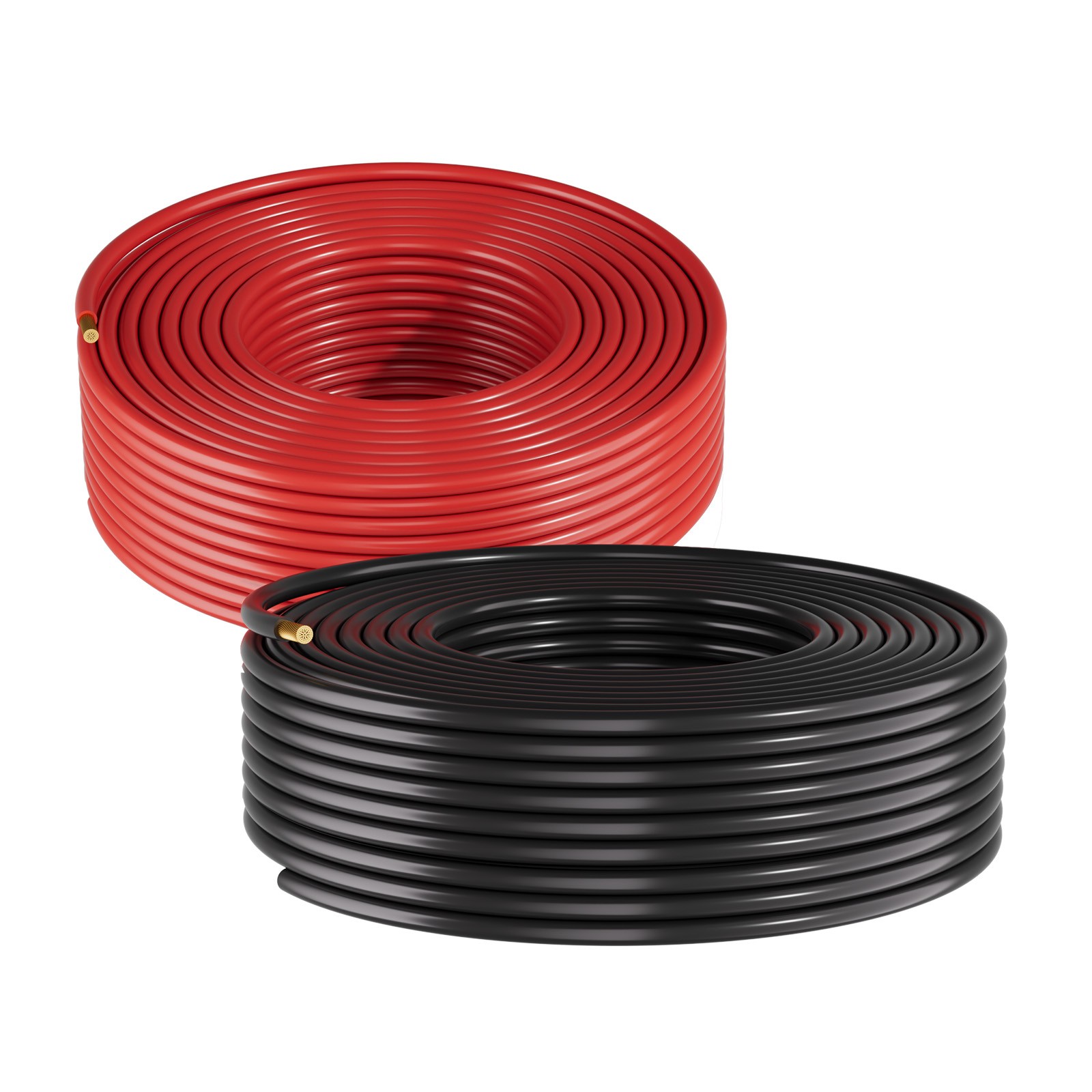 50 FT Solar Panel Extension Wire Black & Red 10 AWG Tinned Copper Wire gallery