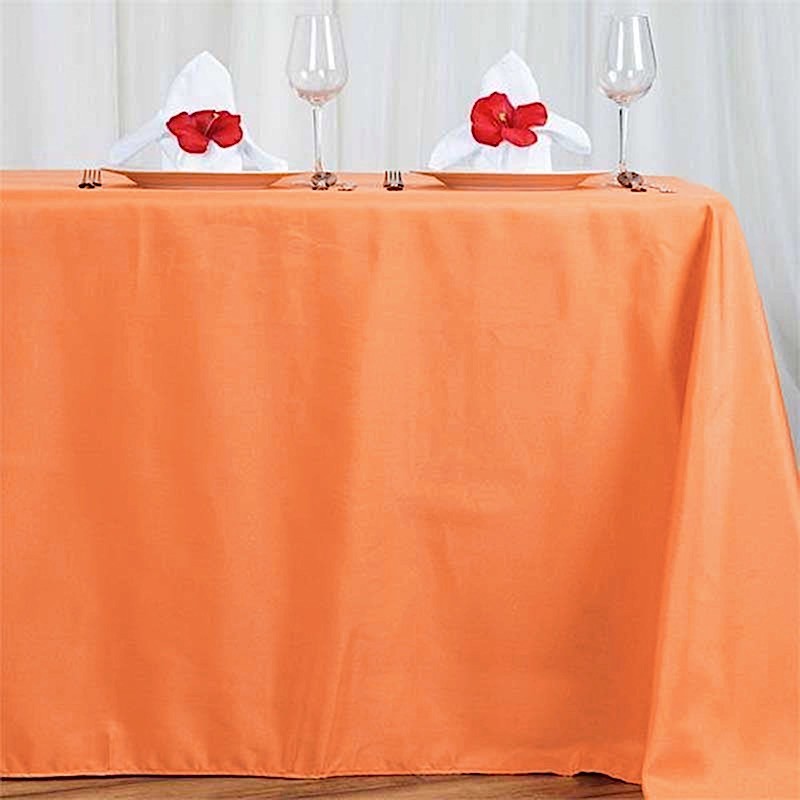 ORANGE 72x120 RECTANGLE POLYESTER TABLECLOTH Wedding Party Catering Linens