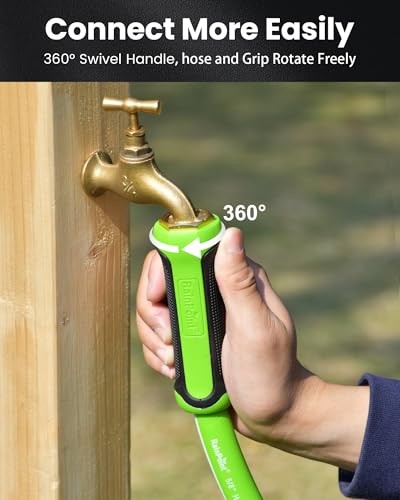 RAINDOT GARDEN HOSE 100FT, SWIVEL HANDLE, FLEXIBLE, 5/8" MALE TO FEMALE - GREEN gallery