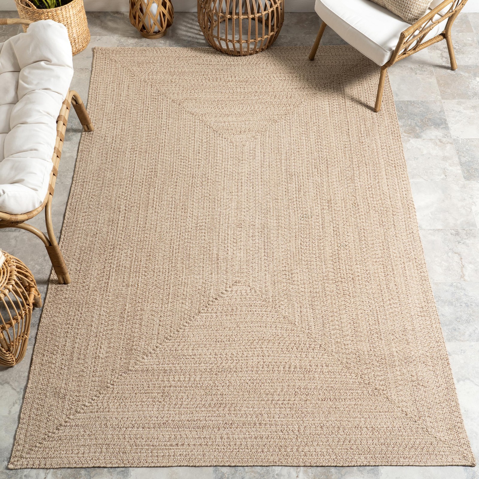 2' x 3' Solid Hand Braided Indoor/Outdoor Area Rug, Pet-Friendly, High Traffi... gallery