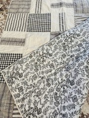 Piper Classics Gray White Patchwork ALL COTTON Throw 56″ x 48″ Farmhouse HTF