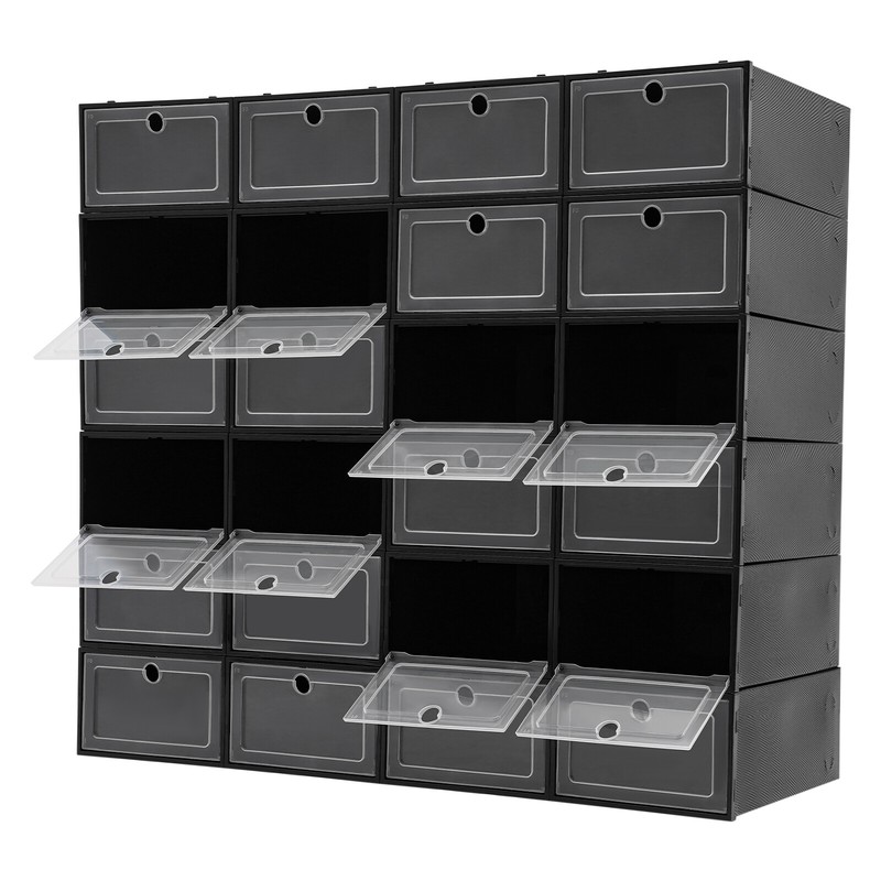 24 Pack Shoe Storage Boxes, Stackable Shoe Boxes, Shoe Storage Organizer NEW gallery