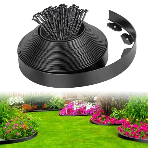 2-Inch x 33 FT Landscape Edging Border with 50 Spikes, 2 In x 33 FT Black gallery