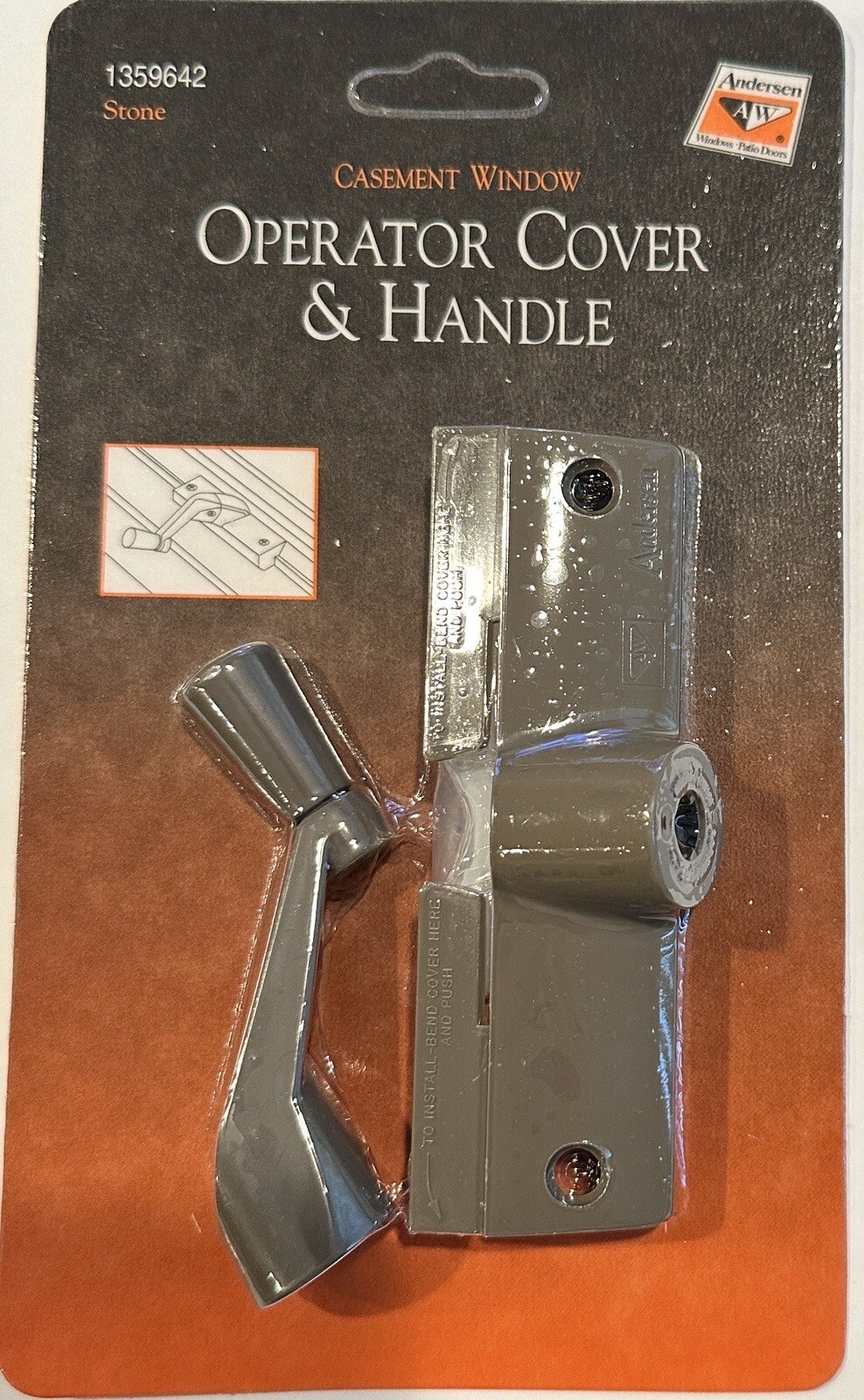 Andersen Casement Window Operator Cover & Handle with Screws, Stone, Free Ship gallery