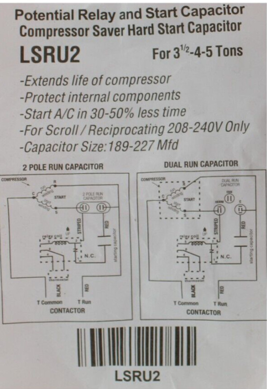 CSRU2 Compressor Saver Hard Start Kit for 3.5-4-5 Ton Systems SER-U2 LSRU2 gallery