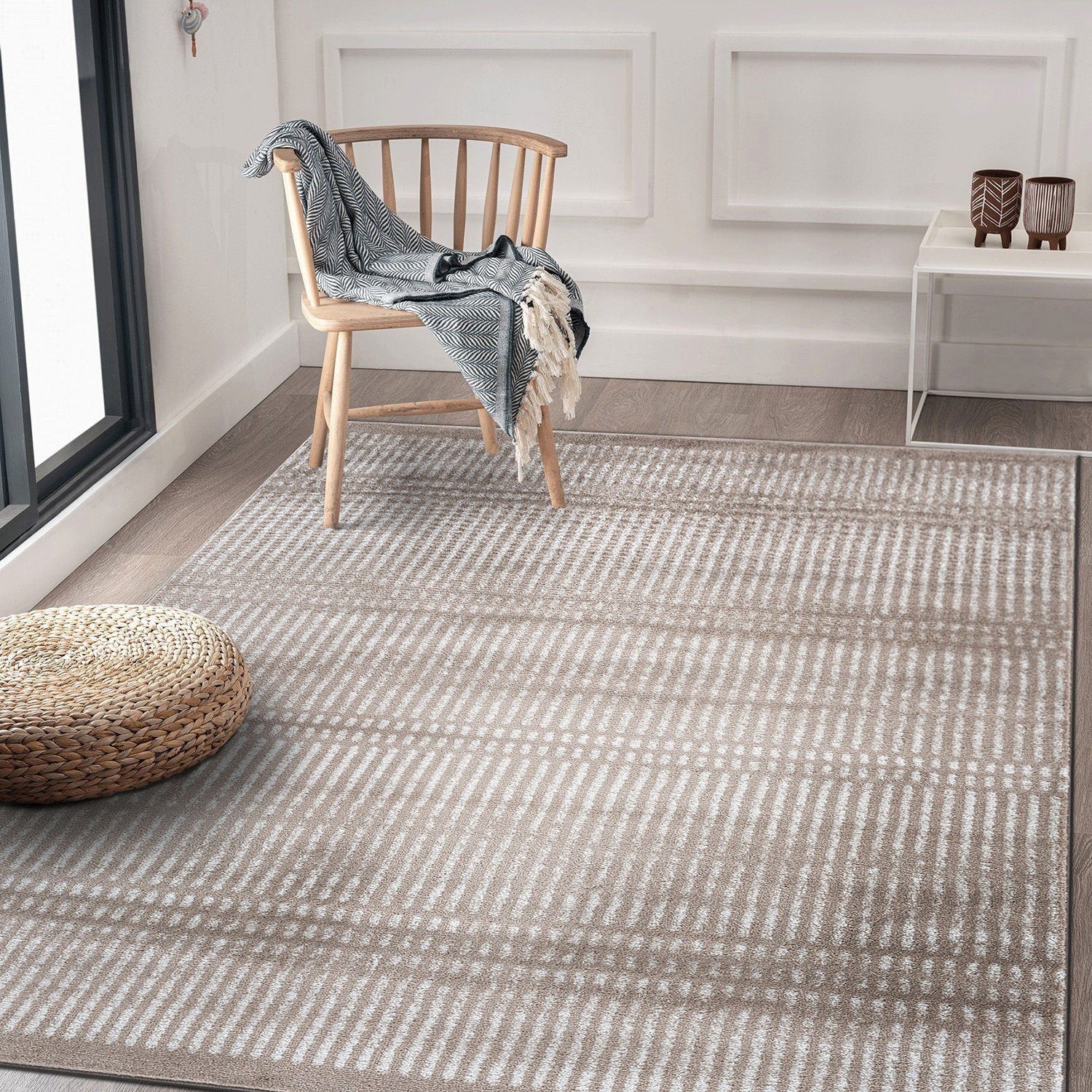 Rugshop Area Carpet Contemporary Minimalistic Stripe Lines Rugs Area Rugs 5x7 gallery