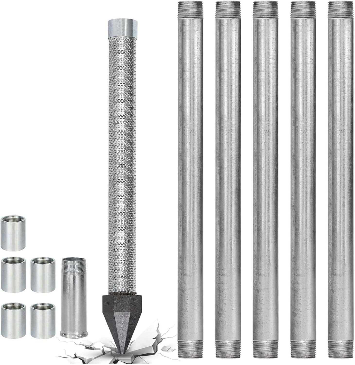 Well Drive Point Kit, 1-1/4 Inch Stainless Steel Sand Point Well with 60 Gauze M gallery