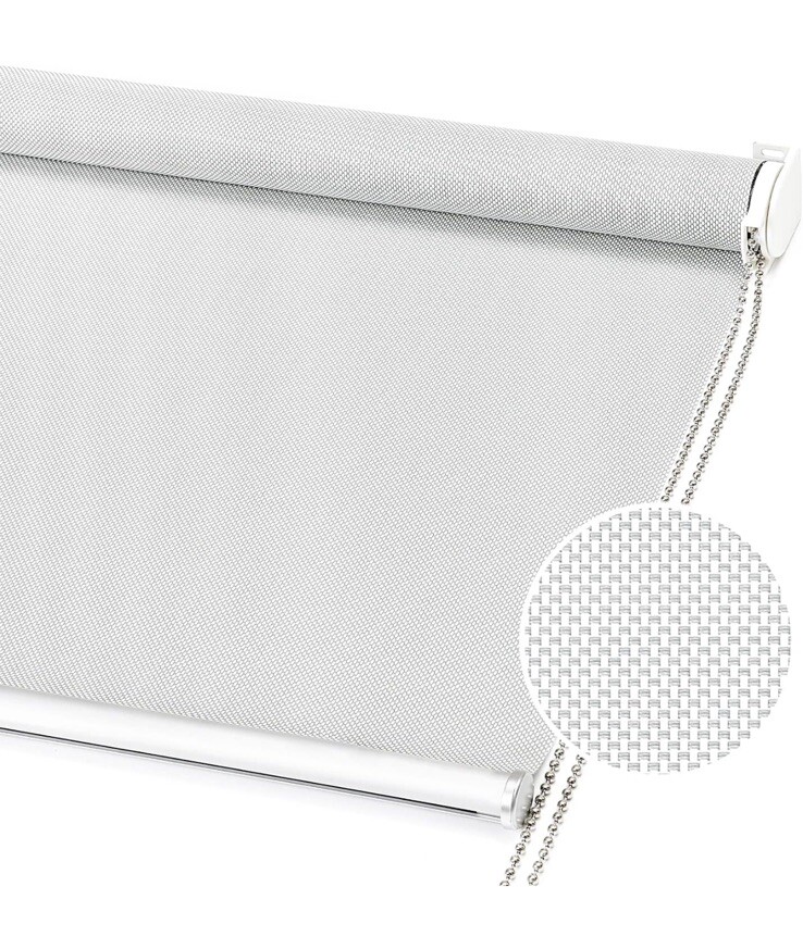 ChrisDowa Light Filtering Roller Shade Window Blind 35" W x 72" H cordless Grey gallery