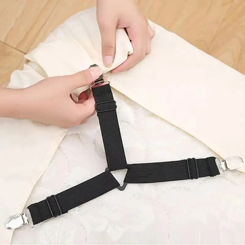 4Bed Sheet Fasteners Adjustable Elastic Suspenders Straps Mattress Covers Clips. gallery
