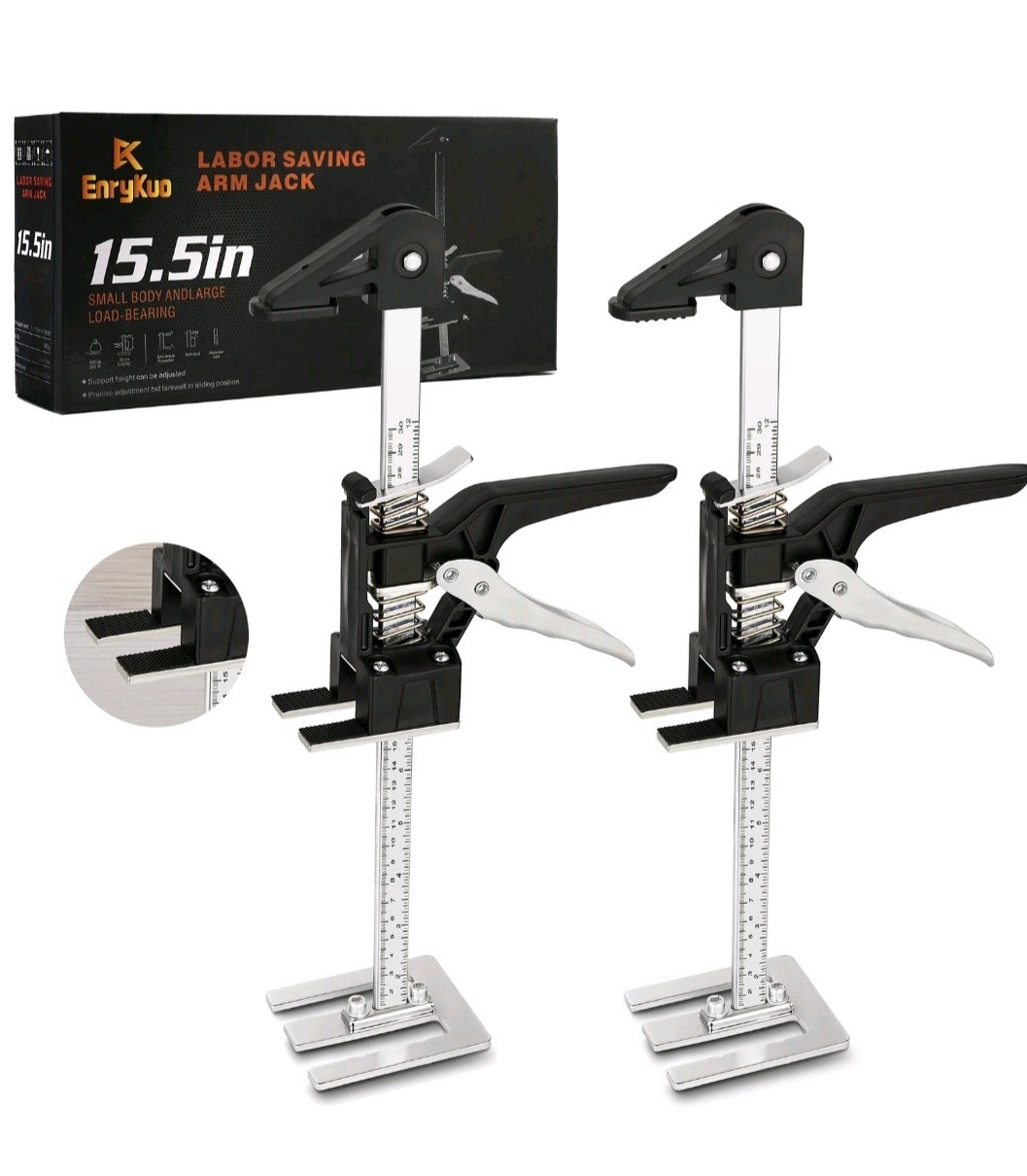 EnryKuo Arm Jack Labor Saving Lift Tool 15.5in Metal/Plastic Black/Silver 2pc gallery