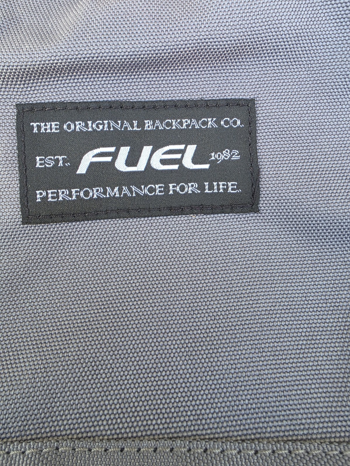 FUEL Grey and Black Polyester Backpack 2 Zippered Compartments 4