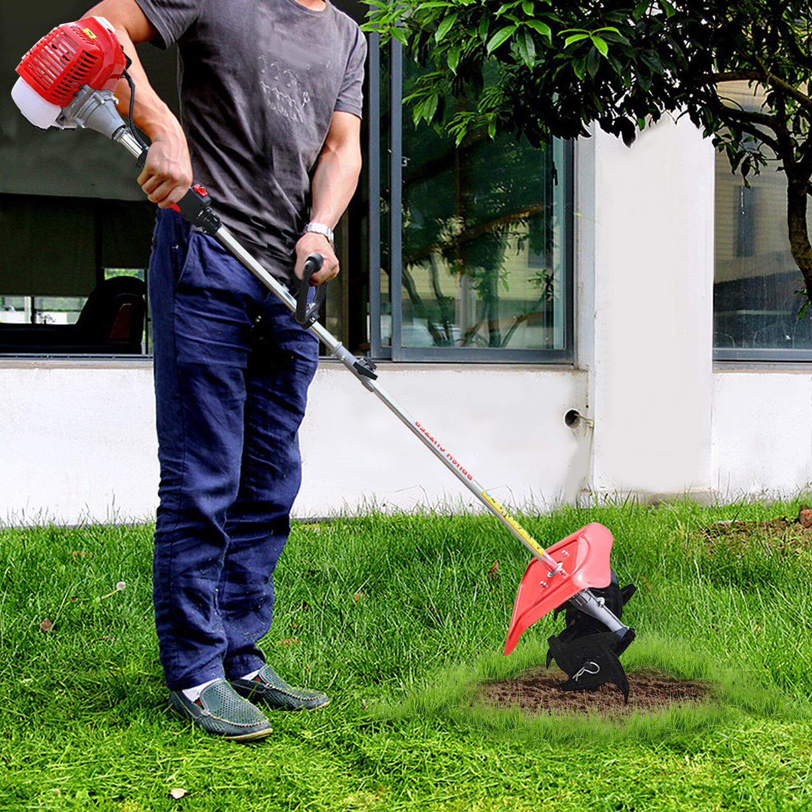 Hand-held Tiller Cultivator Mini Weeding Tilling 2Stroke 51.7CC Gas Power Engine gallery