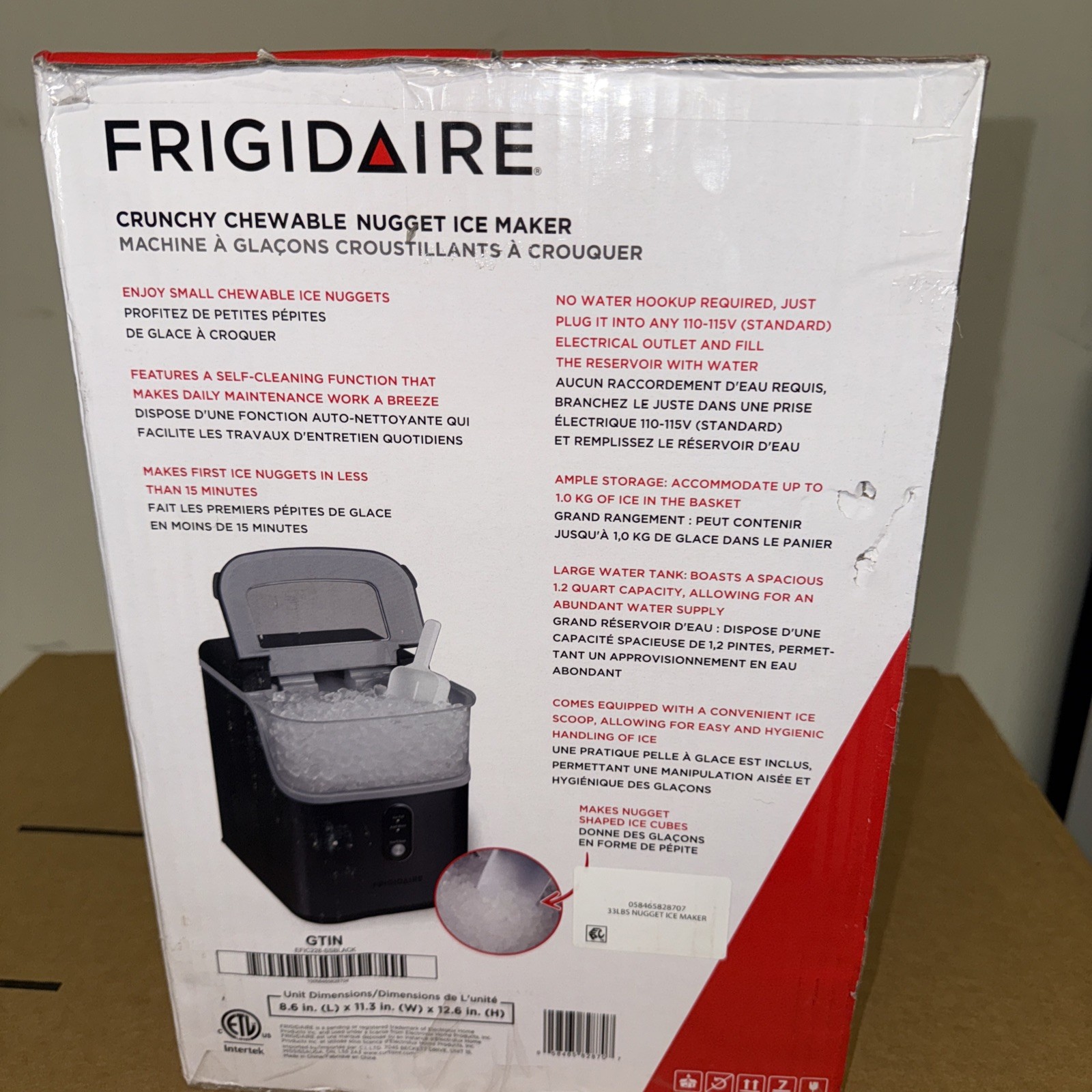 Frigidaire 33LBS Crunchy Chewable Nugget Ice Maker EFIC228-SSBLACK‼️✅🔥 gallery