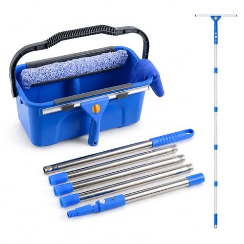 Professional Window Cleaning Kit with Bucket, 3 Gallon Set with 14" Window gallery