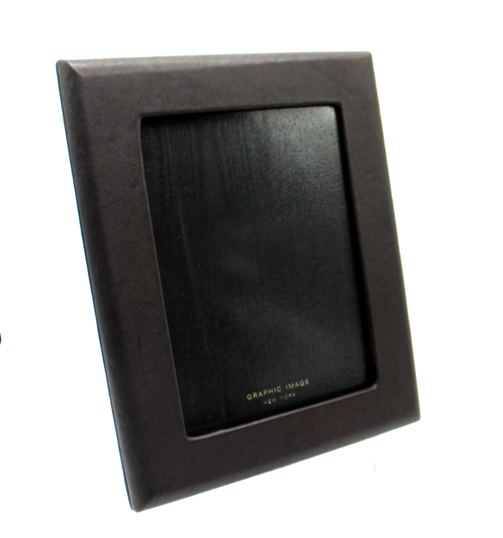 Graphic Image Leather Frame Holds 5x7" Photo NEW Made in America BROWN gallery