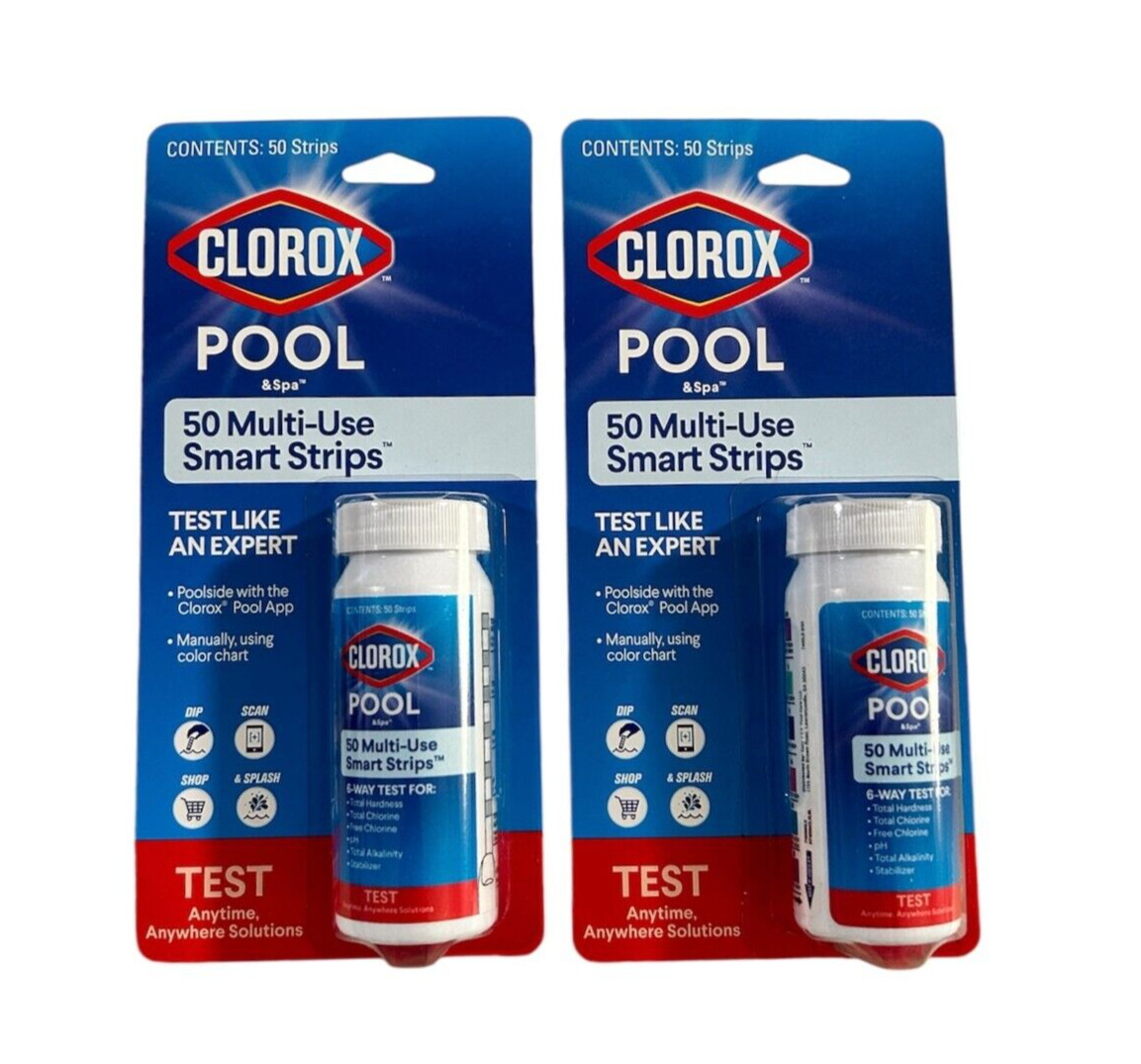 Lot of 2 Clorox Pool & Spa 50 Multi-Use Smart Strips (Total 100 Strips) EXP 3/26 gallery