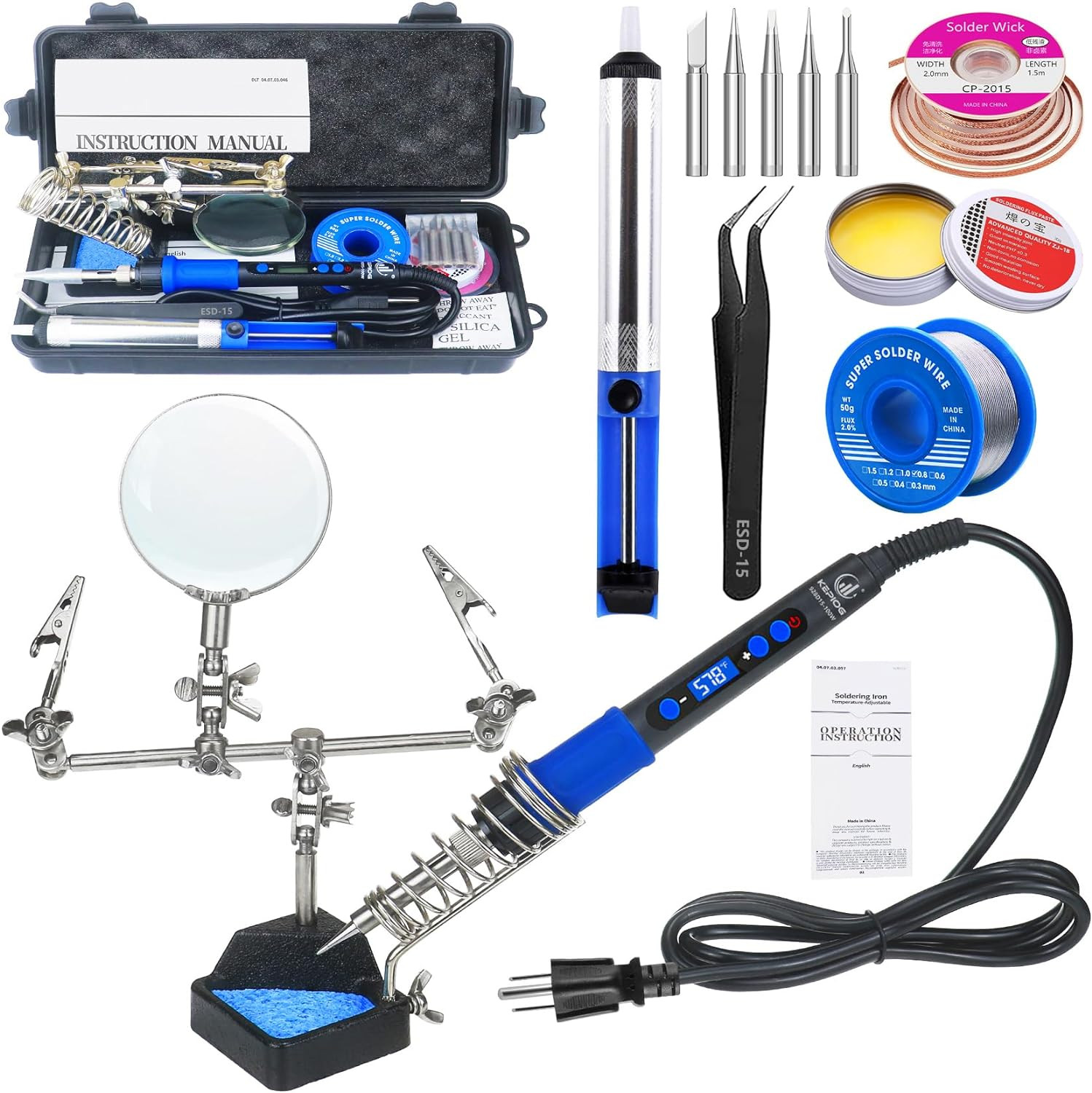 Soldering Iron Kit, High Power 100W Soldering Iron Fast Heating, Circuit Board gallery