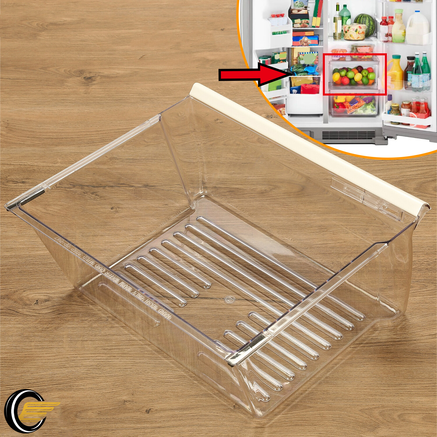 Upper Crisper Pan Compatible with Whirlpool Refrigerator #PS890591 #WP2188656 gallery