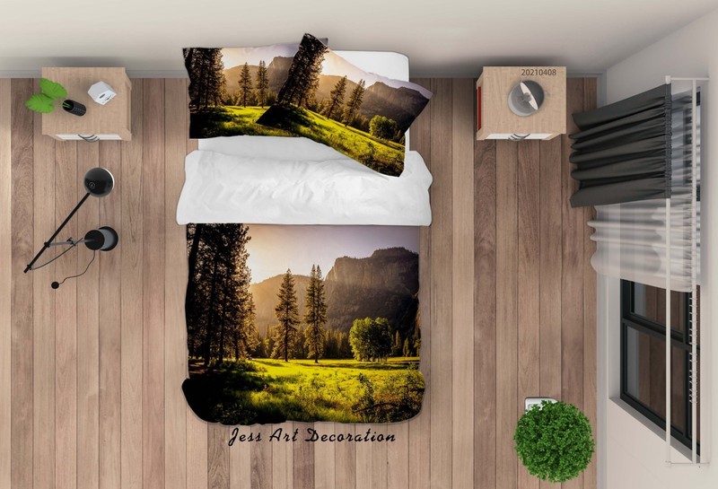 3D Forest Grassland Sunshine Landscape Quilt Cover Set Bedding Sets Pillowcases gallery