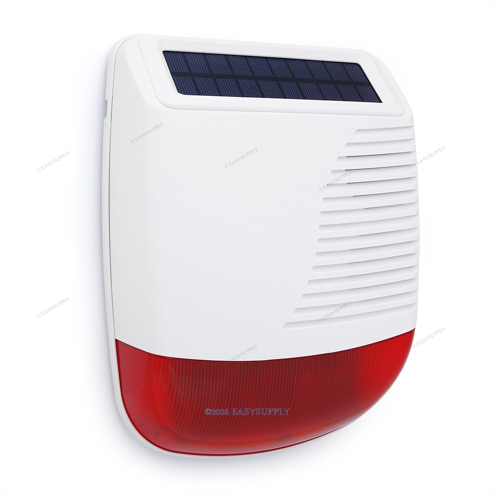 100dB Loud Wireless Solar Outdoor Strobe Siren For Alarm System Waterproof 433MH gallery