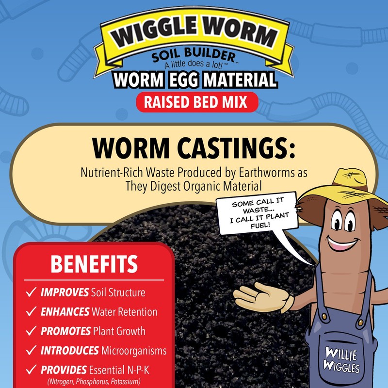 WIGGLE WORM Soil Builder Worm Egg Material Raised Bed Mix, 40 Pound Bag gallery