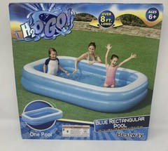 Bestway H2OGO BLUE Rectangular Inflatable Swimming Pool #54006E 8ft 7 in x 20 in