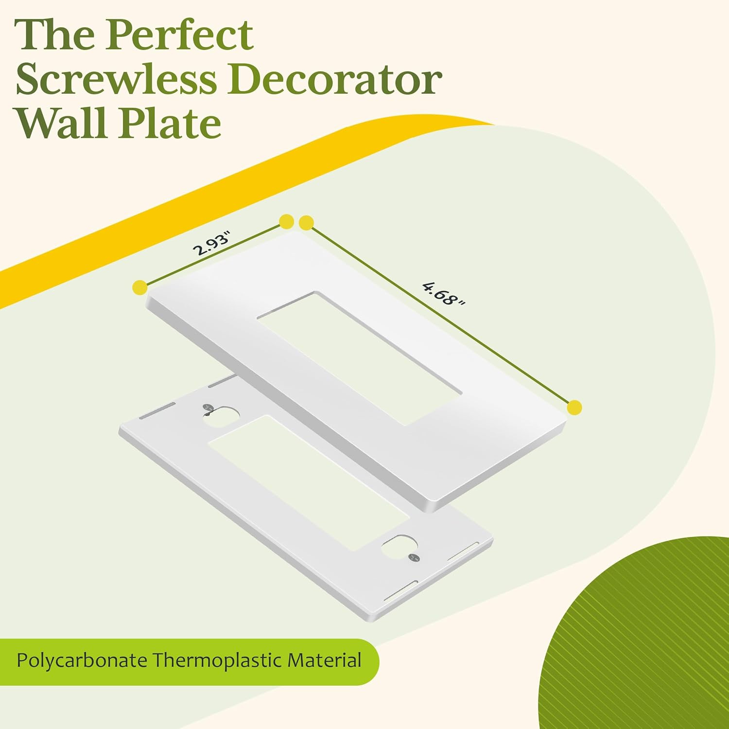 Child Safe Screwless Wall Plates, 1-Gang, 100 Pack, Glossy White gallery