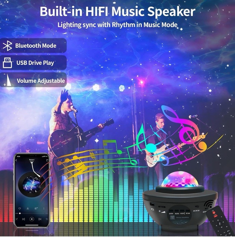 Galaxy Projector with Bluetooth Speaker – Transform Your Room Instantly! 🔊🌠 gallery