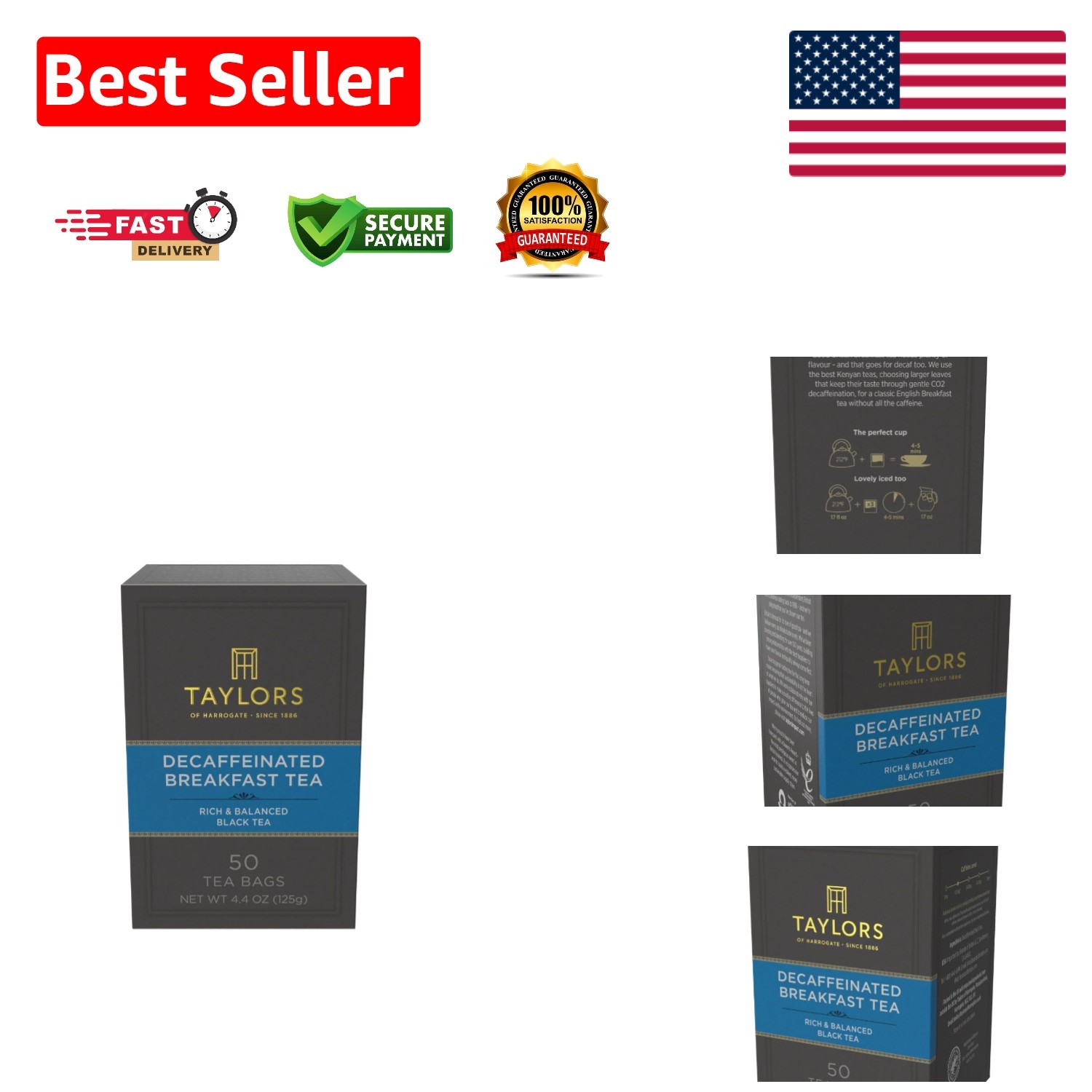 50 Count Decaffeinated Breakfast Tea Bags - Natural & Caffeine-Free Delight gallery