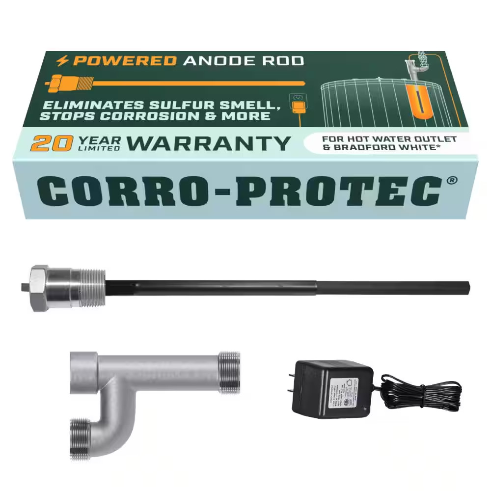 Powered Anode Rod for Bradford White Water Heater and Hot Water Outlet, Stops Od gallery