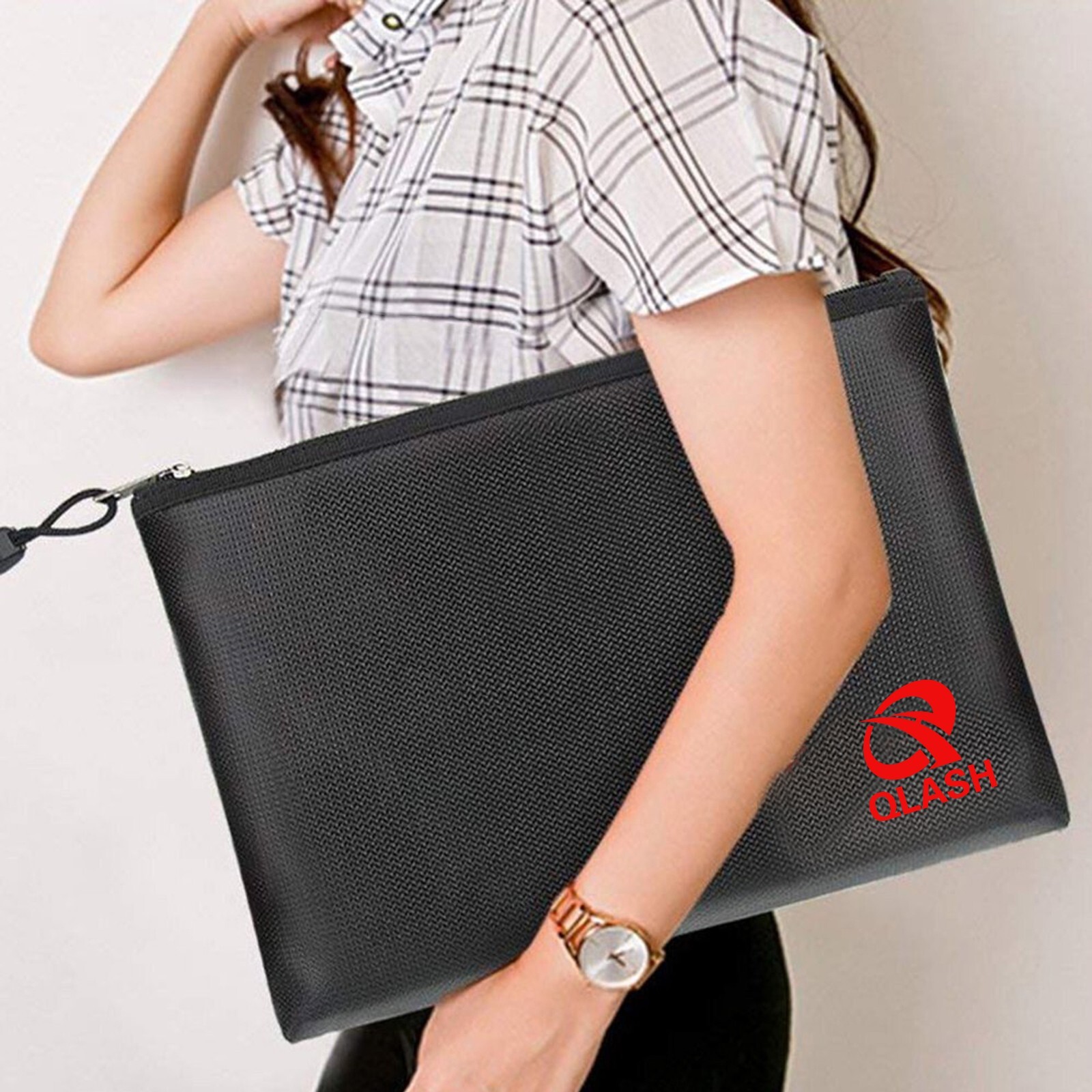 Large Fire Proof money Bag Fireproof Document Pouch Waterproof Safe Cash US gallery