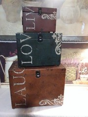 3 Stackable/Nesting metal storage boxes
