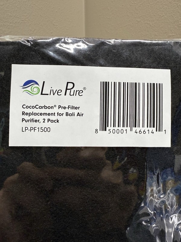 LivePure CocoCarbon Replacement LP-PF1500 Pre-Filter for Bali Series Air Purifie gallery