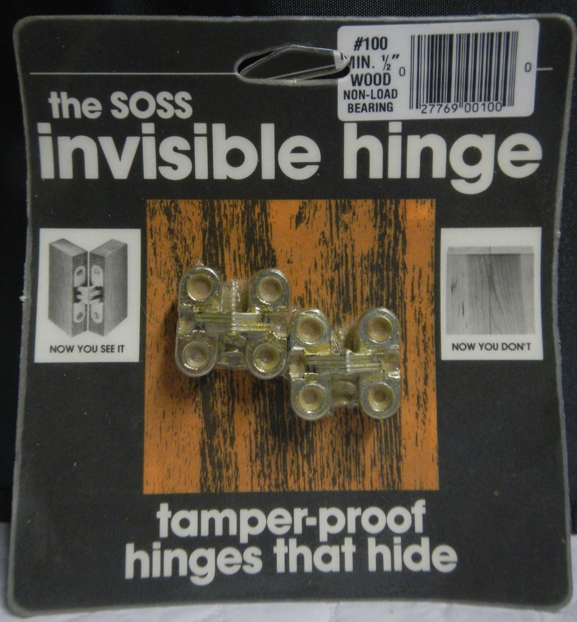 SOSS Invisible Hinge #100 Universal Products Metal Min. 1/2" Wood USA NOS gallery