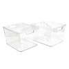 2-Pack Extra-Large Clear Storage Bins (11.5” L x 14” W x 9” H) w/Cutout Handl... gallery