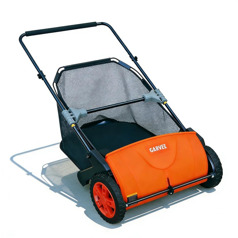 21" Push Lawn Sweeper Leaf Grass Collector Adjustable Height Yard Cleaner Tool gallery