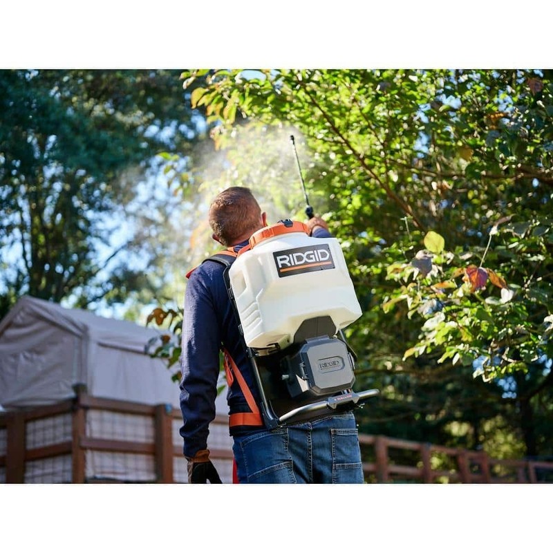 RIDGID Battery Powered 18V Backpack Sprayer 4 Gal Adjustable Flow Rate Tool Only gallery