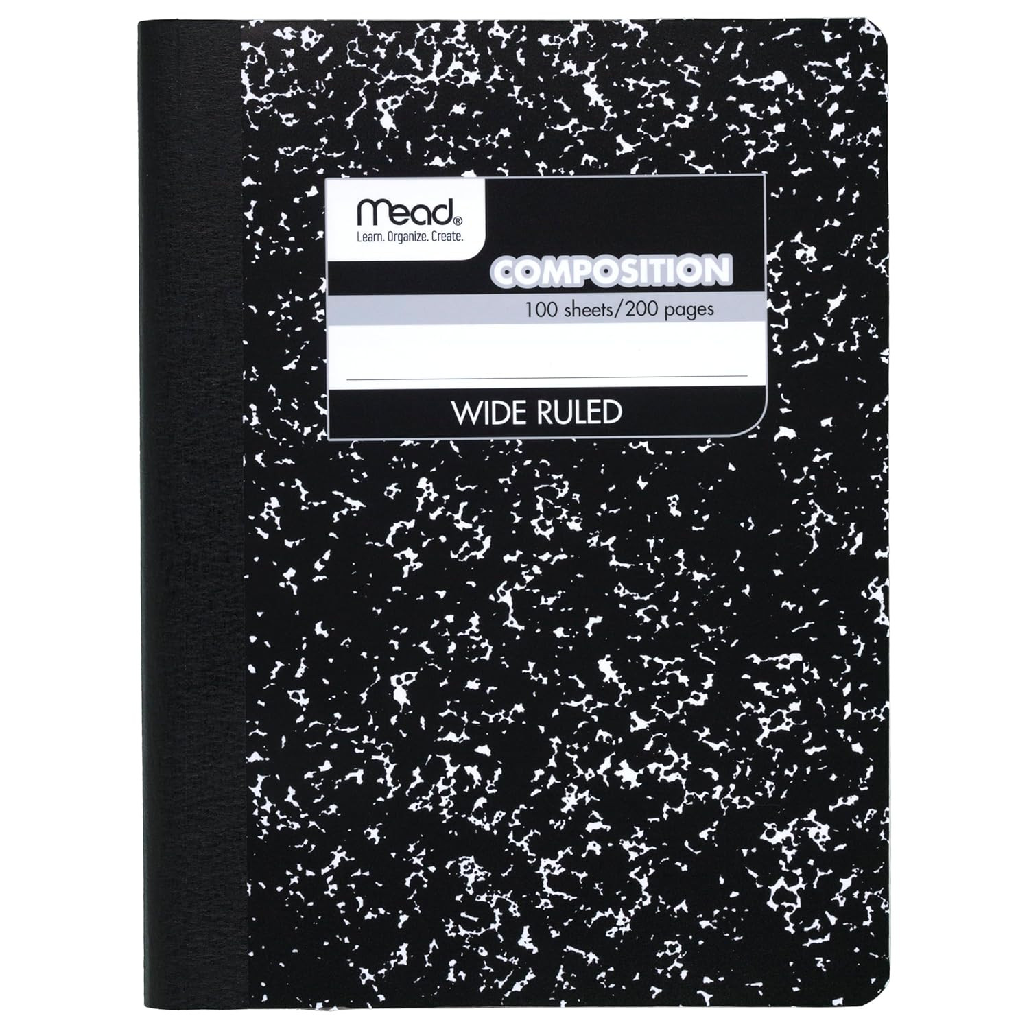 Composition Notebook, Wide Ruled Paper, 7-1/2" x 9-3/4", 100 Sheets, Black Marbl gallery