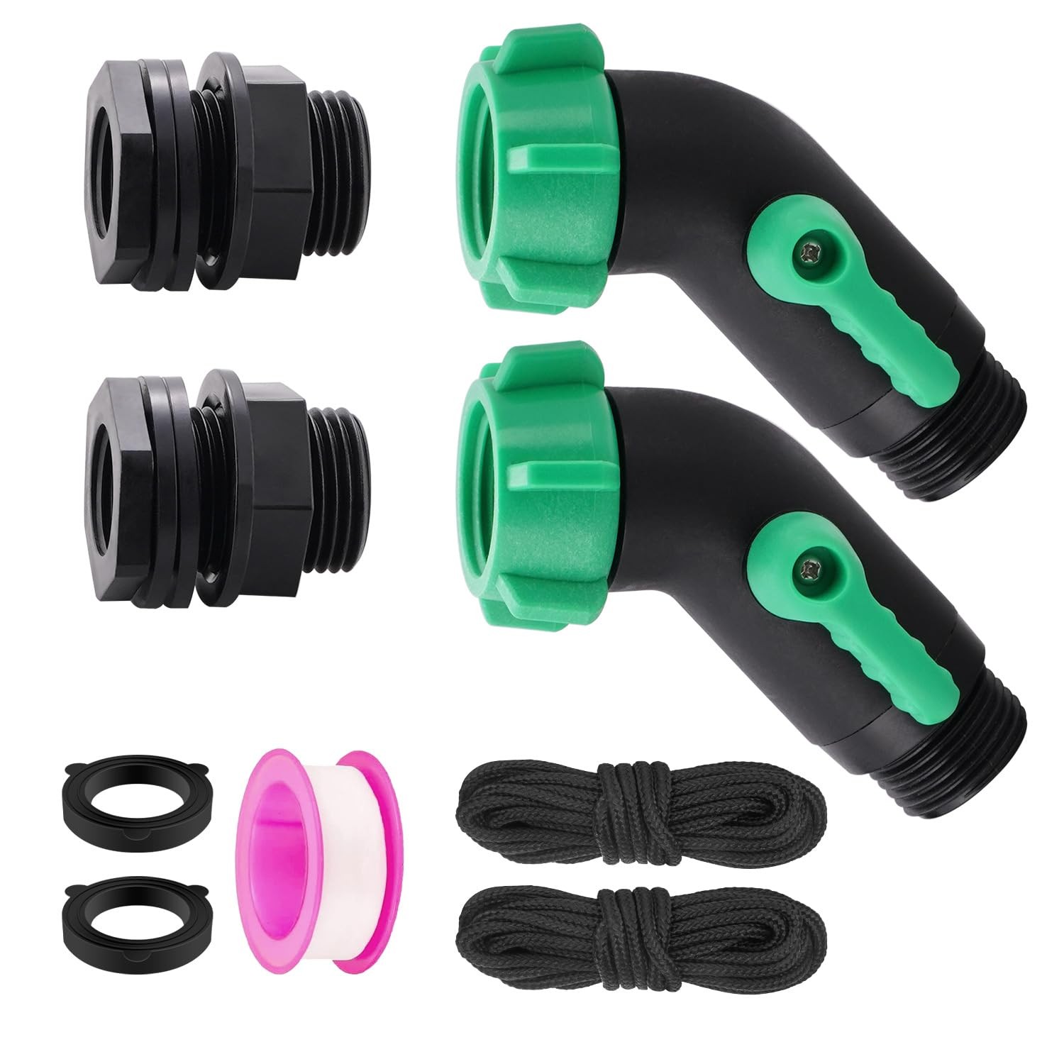 Rain Barrel Spigot Kit 2 Pack High Flow, 3/4" GHT Heavy Duty Plastic Water Ba... gallery